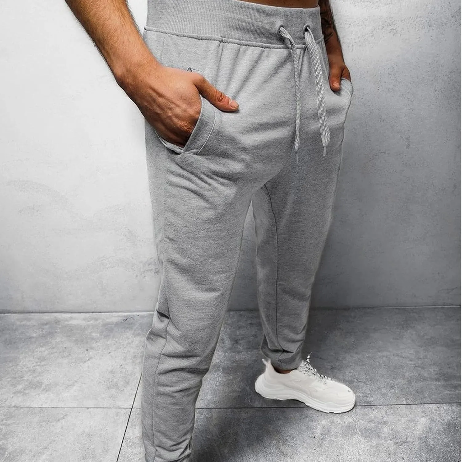 Mens Sweatpants Tapered and Color Trousers Leisure Women Solid Mens Hiking Outwork Pants Joggers Tactical Sweatpants