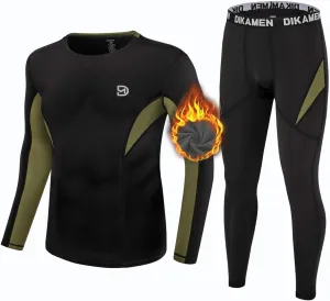 Men's Thermal Underwear Fleece Lined Performance Fleece Tactical Sports Shapewear Thermal Set