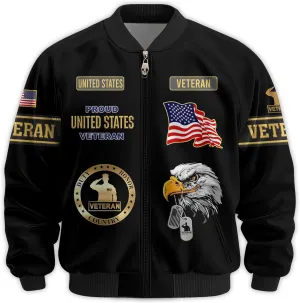 Men’s Veteran Varsity Jacket, Durable Military Bomber Jacket with Patriotic Detailing – Top Military Gifts