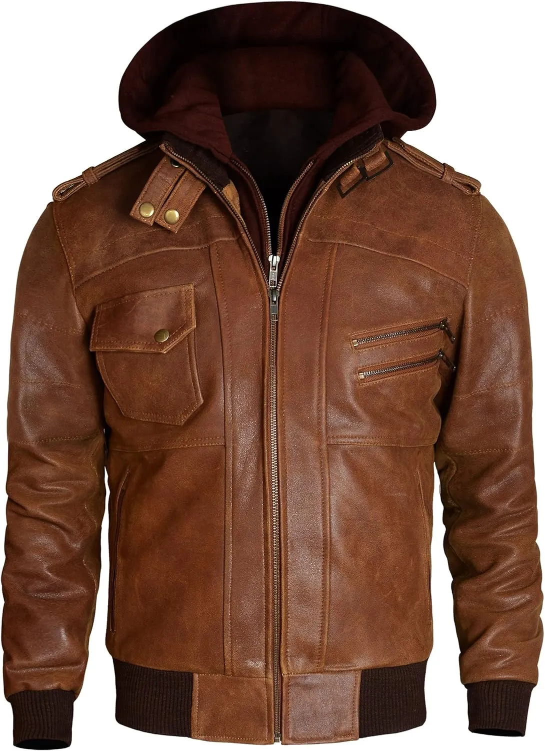 Mens Vintage Motorcycle Retro Biker Style Fashion Leather Outerwear Jacket Collection