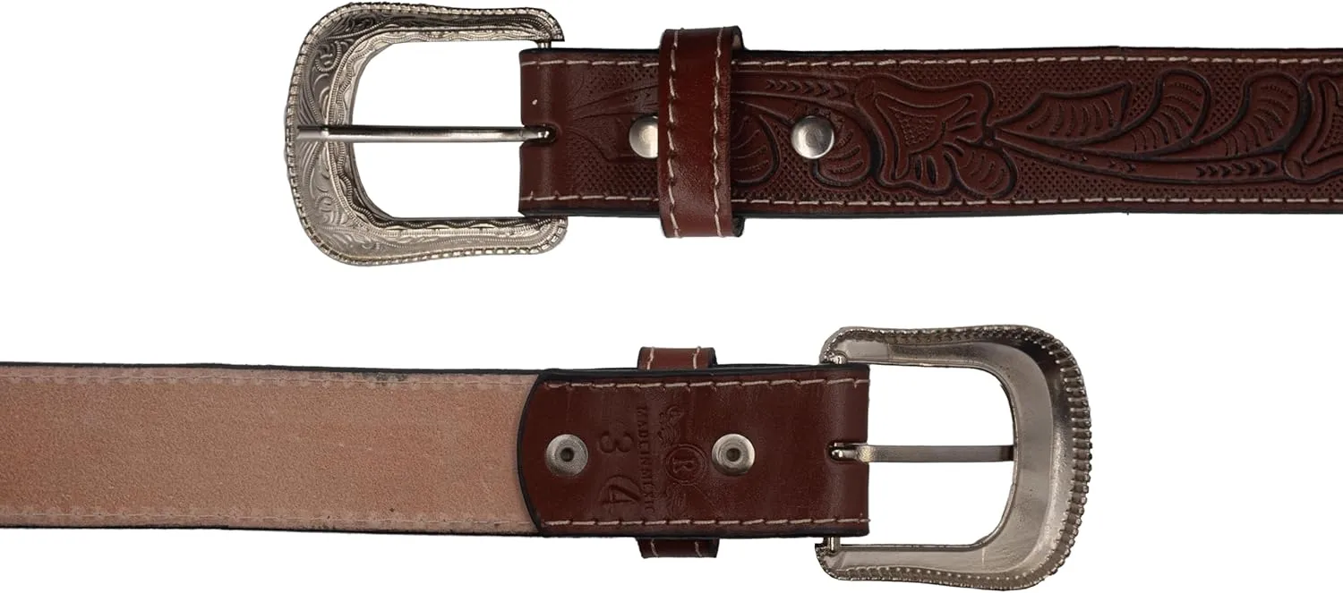 Men's Western Belt Cowboy Belt for Texas Men Country Style Fajas Vaqueras para Hombre Genuine Leather