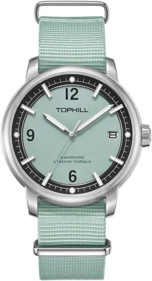 Men's Wristwatch, 316 Stainless Steel, Scratch-Resistant Sapphire Glass, 5ATM Water Resistant, Nylon Strap, Quartz Wristwatch, 42mm Watch for Hiking Sports Casual