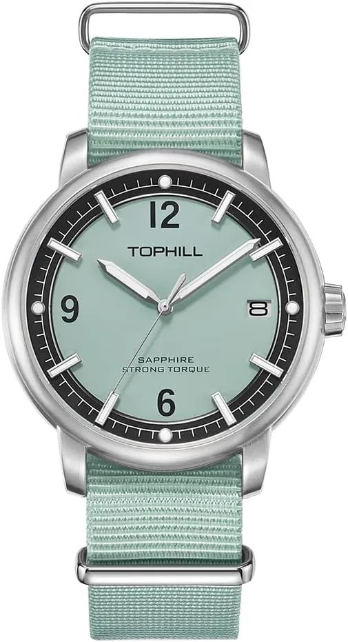 Men's Wristwatch, 316 Stainless Steel, Scratch-Resistant Sapphire Glass, 5ATM Water Resistant, Nylon Strap, Quartz Wristwatch, 42mm Watch for Hiking Sports Casual