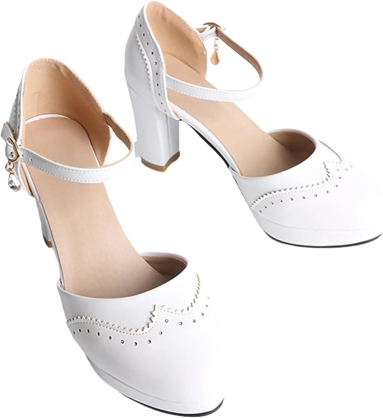 MEOTINA Cute Bow Heels Mary Janes Shoes Women Dress Platform Strappy High Heels Kawaii Shoes