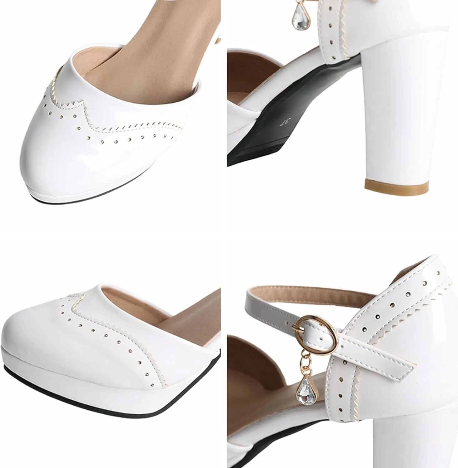 MEOTINA Cute Bow Heels Mary Janes Shoes Women Dress Platform Strappy High Heels Kawaii Shoes