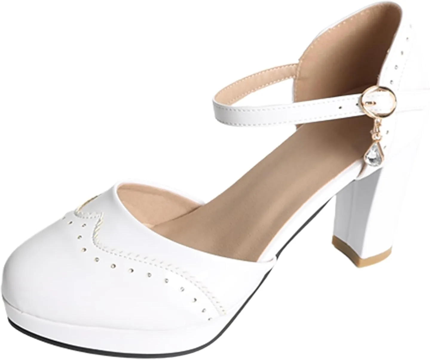 MEOTINA Cute Bow Heels Mary Janes Shoes Women Dress Platform Strappy High Heels Kawaii Shoes