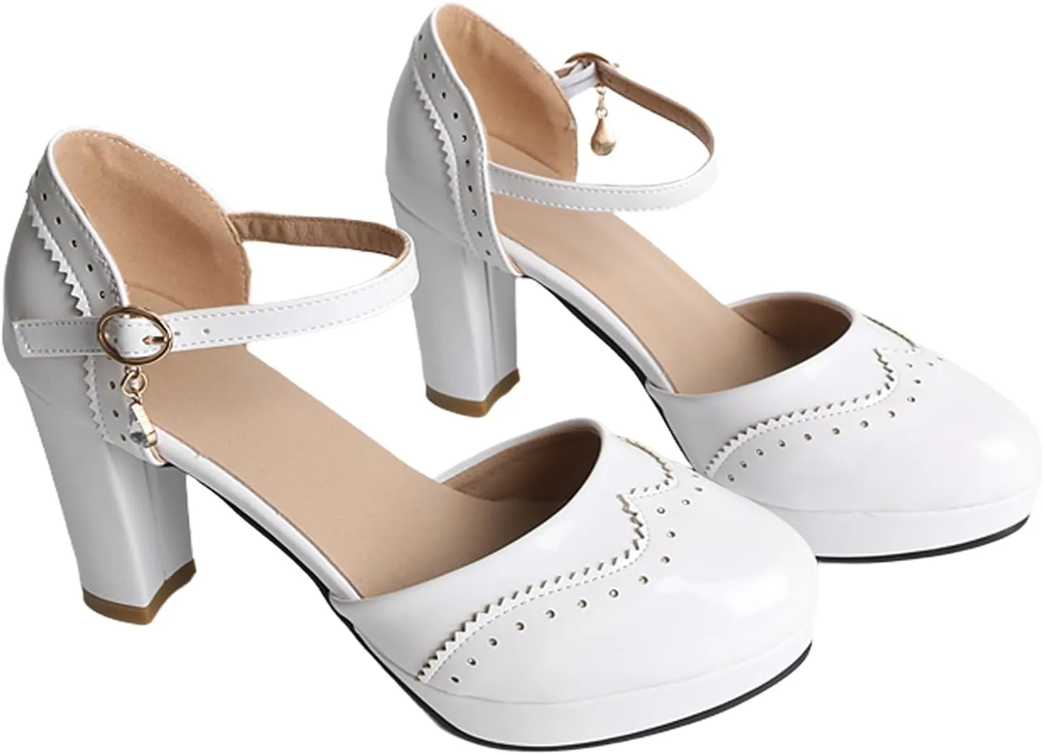 MEOTINA Cute Bow Heels Mary Janes Shoes Women Dress Platform Strappy High Heels Kawaii Shoes