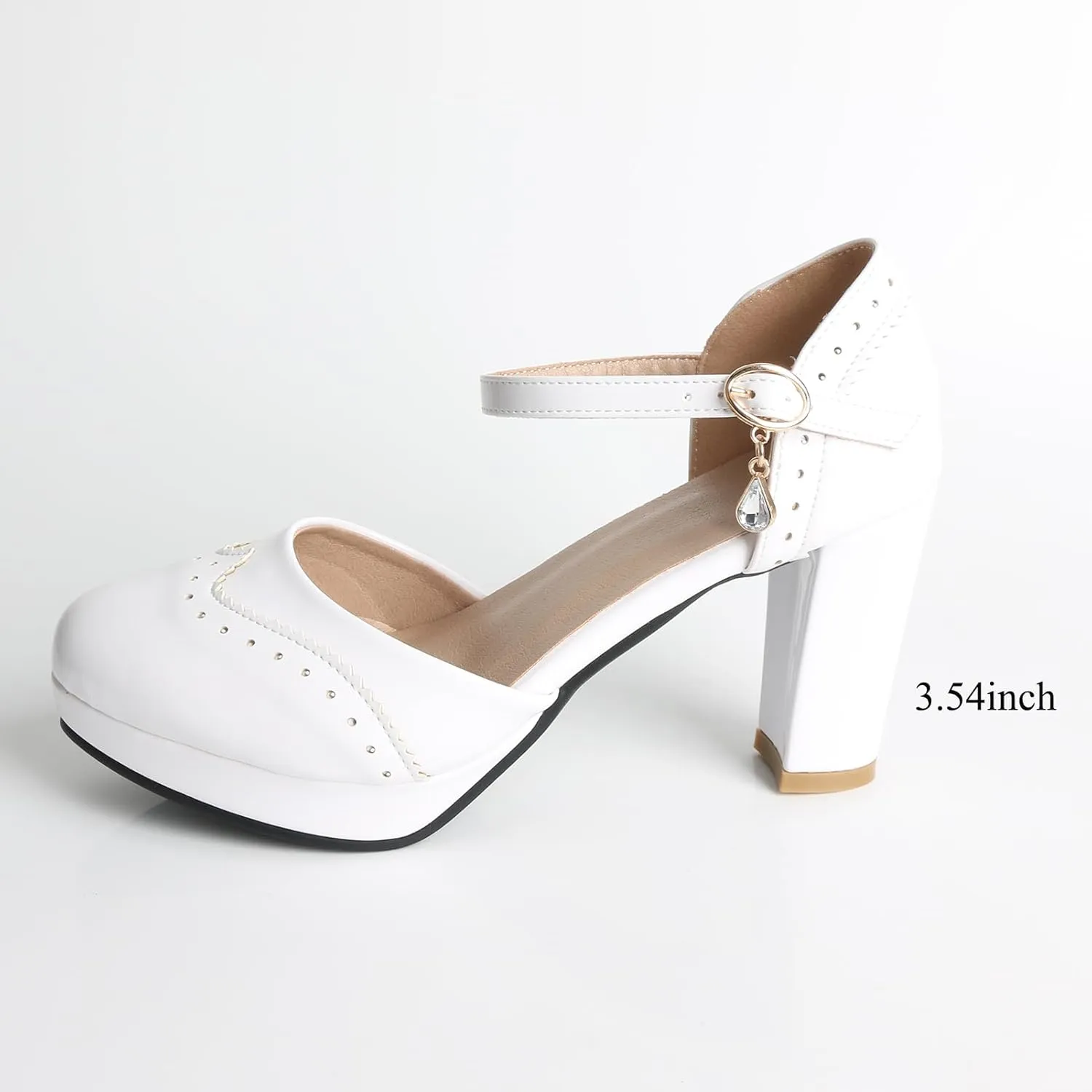 MEOTINA Cute Bow Heels Mary Janes Shoes Women Dress Platform Strappy High Heels Kawaii Shoes