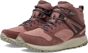 Merrell Women's Wildwood Mid Leather Waterproof Hiking Boot, Marron/Burlwood, 7