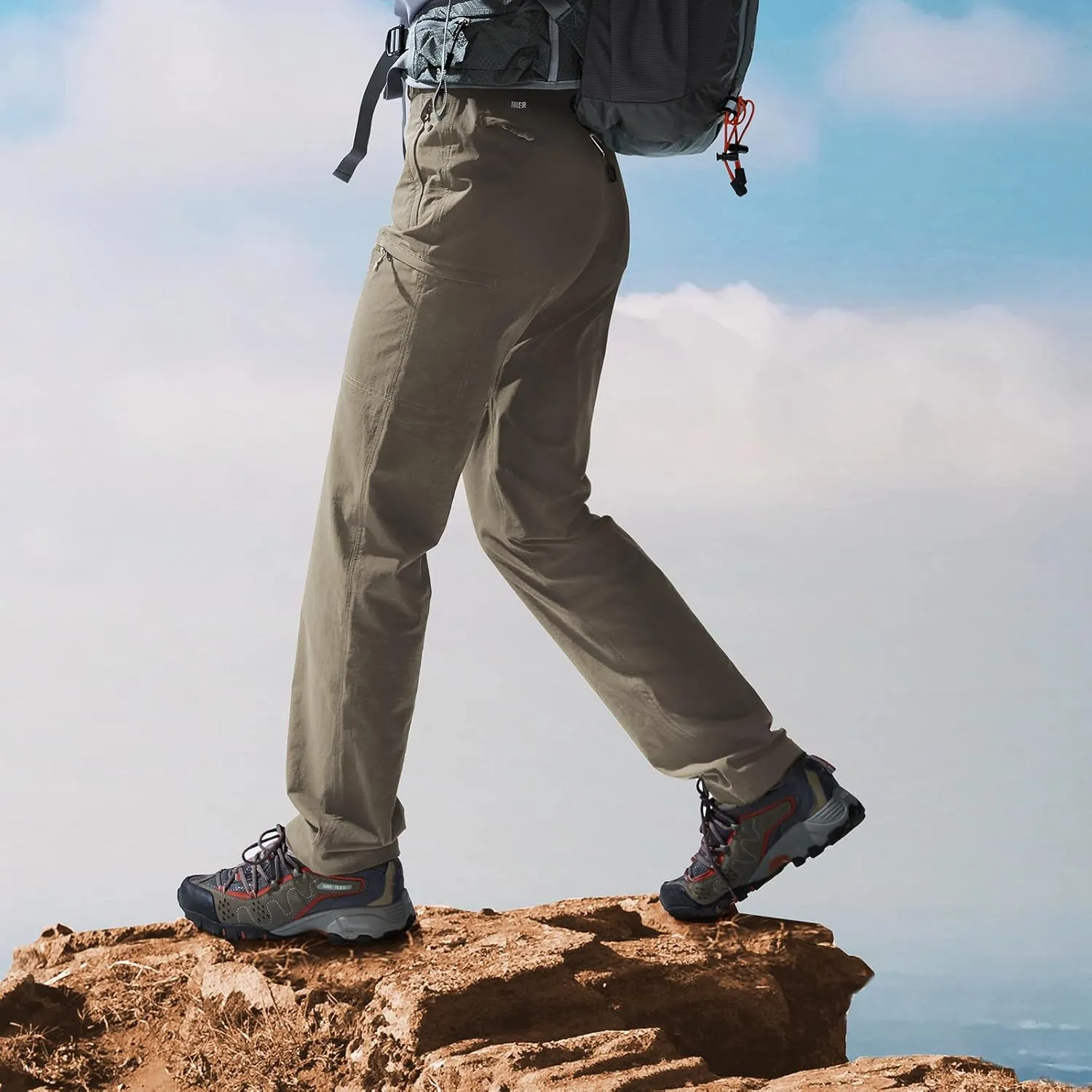 MIER Women's Quick Dry Cargo Pants Lightweight Tactical Hiking Pants with 6 Pockets, Stretchy and Water-Resistant