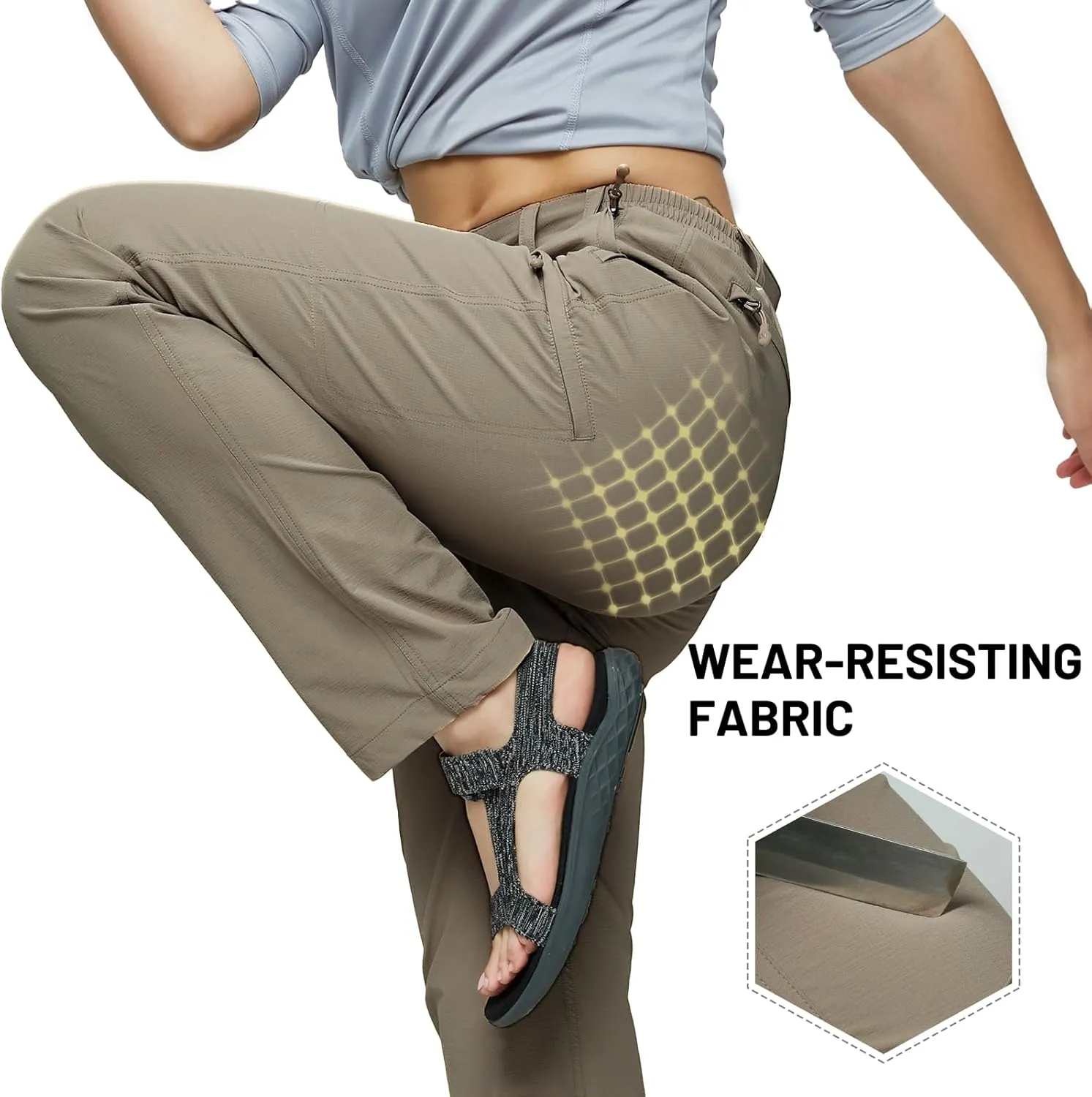 MIER Women's Quick Dry Cargo Pants Lightweight Tactical Hiking Pants with 6 Pockets, Stretchy and Water-Resistant