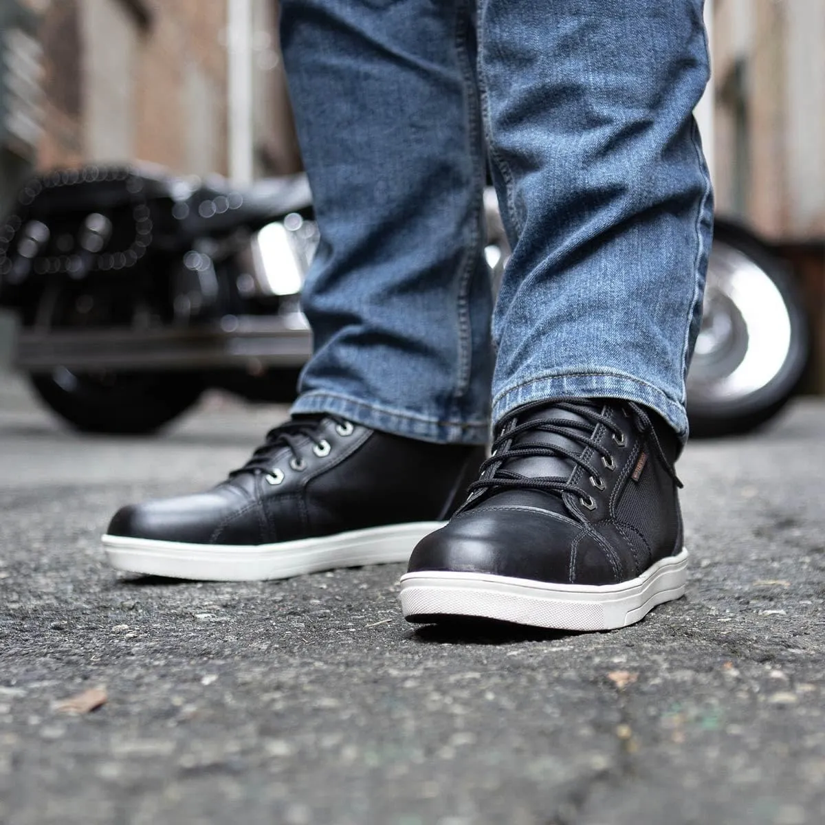 Milwaukee Leather Men's Motorcycle Reinforced Street Biker Casual Riding Shoes Leather Suede Canvas - 15