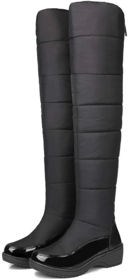 MIOKE Women's Winter Over The Knee Thigh High Snow Boots Waterproof Rain Warm Fur Lined Wide Calf Snow Boot