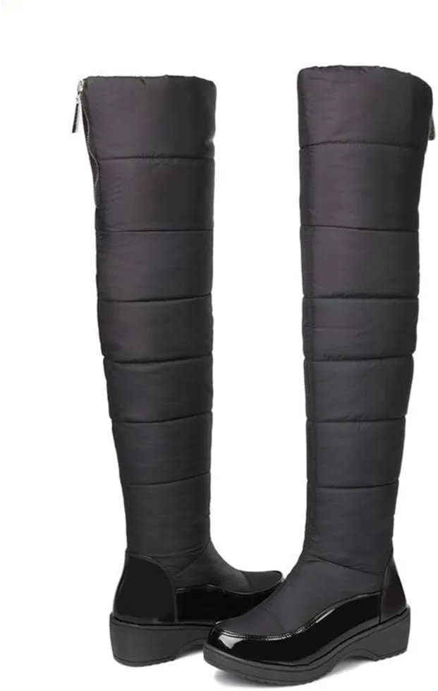 MIOKE Women's Winter Over The Knee Thigh High Snow Boots Waterproof Rain Warm Fur Lined Wide Calf Snow Boot