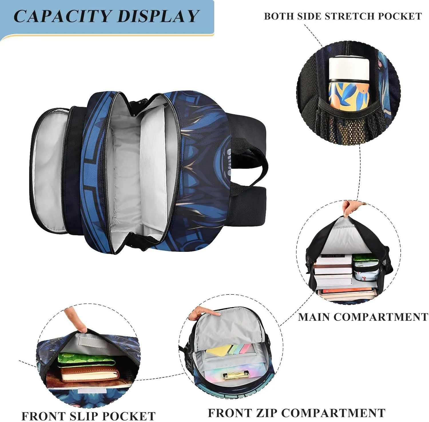 MNSRUU Backpack for School Wolf Laptop Backpack Womens Travel Backpack Mens Casual Daypack Backpack Fits 15.6 Inch Laptop Waterproof