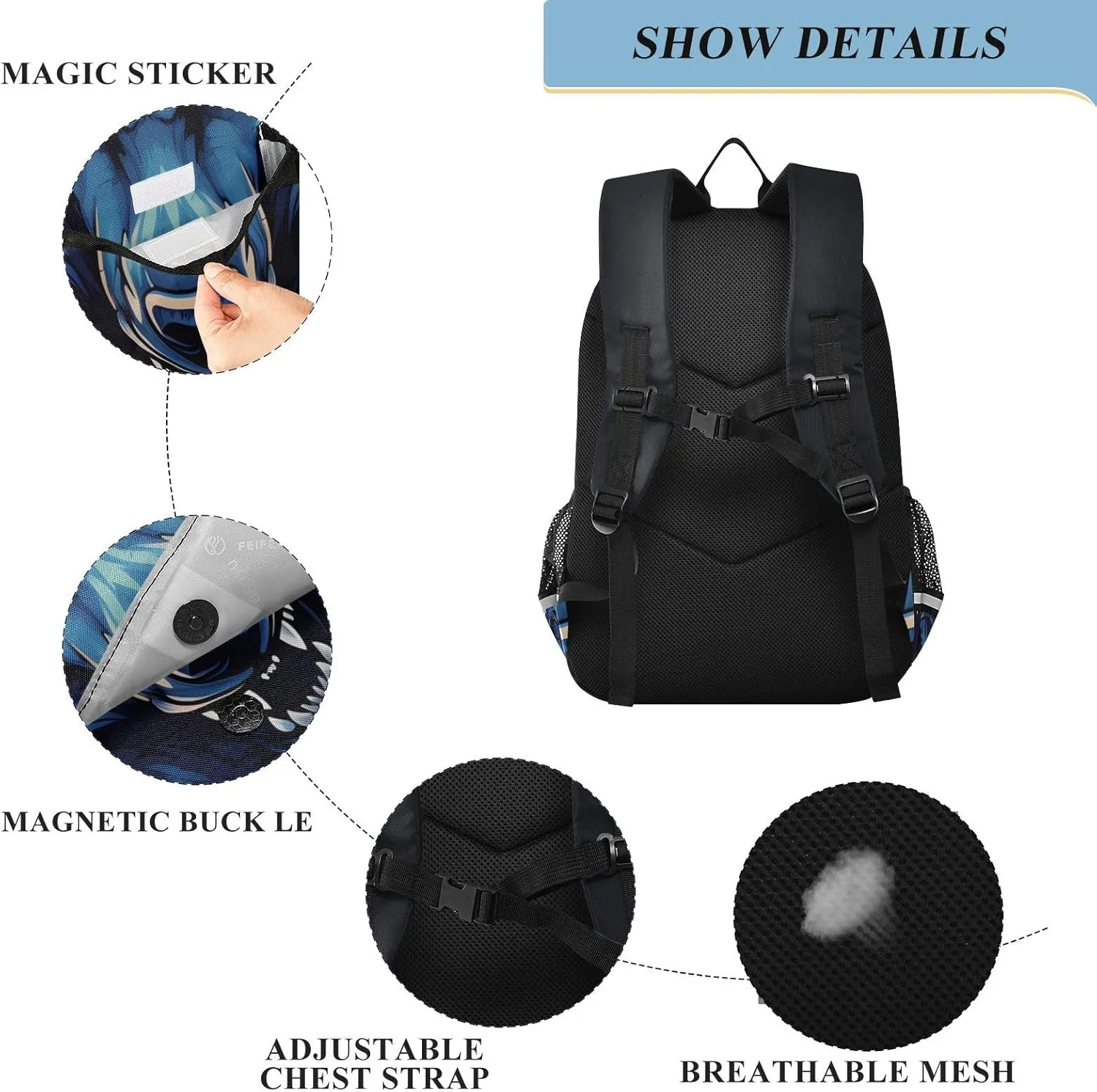 MNSRUU Backpack for School Wolf Laptop Backpack Womens Travel Backpack Mens Casual Daypack Backpack Fits 15.6 Inch Laptop Waterproof
