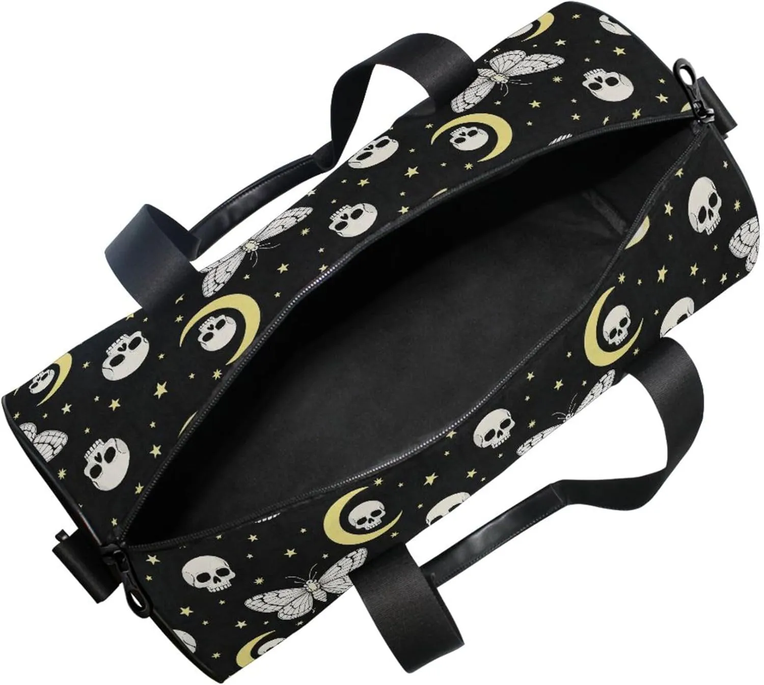 MNSRUU Sports Duffel Bags, Skull Star Moth Athletic Gym Bag Overnight Workout Travel Tote Luggage for Men Women Yoga