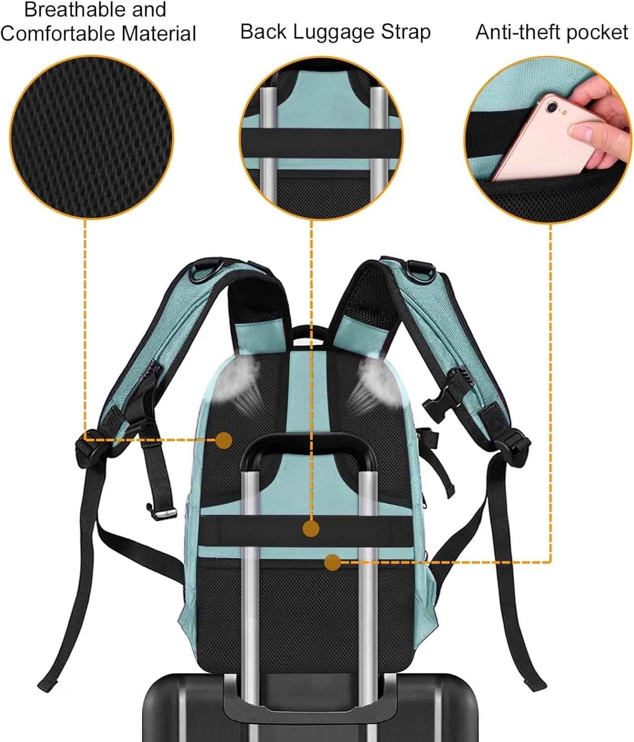 MOSISO Camera Backpack, DSLR/SLR/Mirrorless Photography Camera Bag 15-16 inch Waterproof Hardshell Case with Tripod Holder&Laptop Compartment Compatible with Canon/Nikon/Sony, Aquamarine