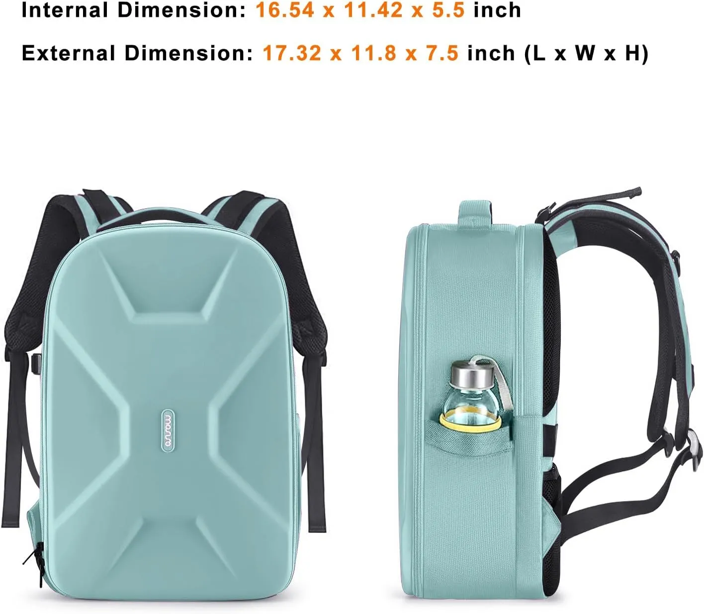 MOSISO Camera Backpack, DSLR/SLR/Mirrorless Photography Camera Bag 15-16 inch Waterproof Hardshell Case with Tripod Holder&Laptop Compartment Compatible with Canon/Nikon/Sony, Aquamarine