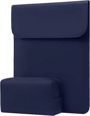 MOSISO Laptop Case 13 inch, 13 inch Laptop Sleeve Compatible with MacBook Air M4 M3 M2 M1 2025-2018 / Pro M2 M1 2025-2016, Faux Suede Leather Case with Small Bag, Navy Blue