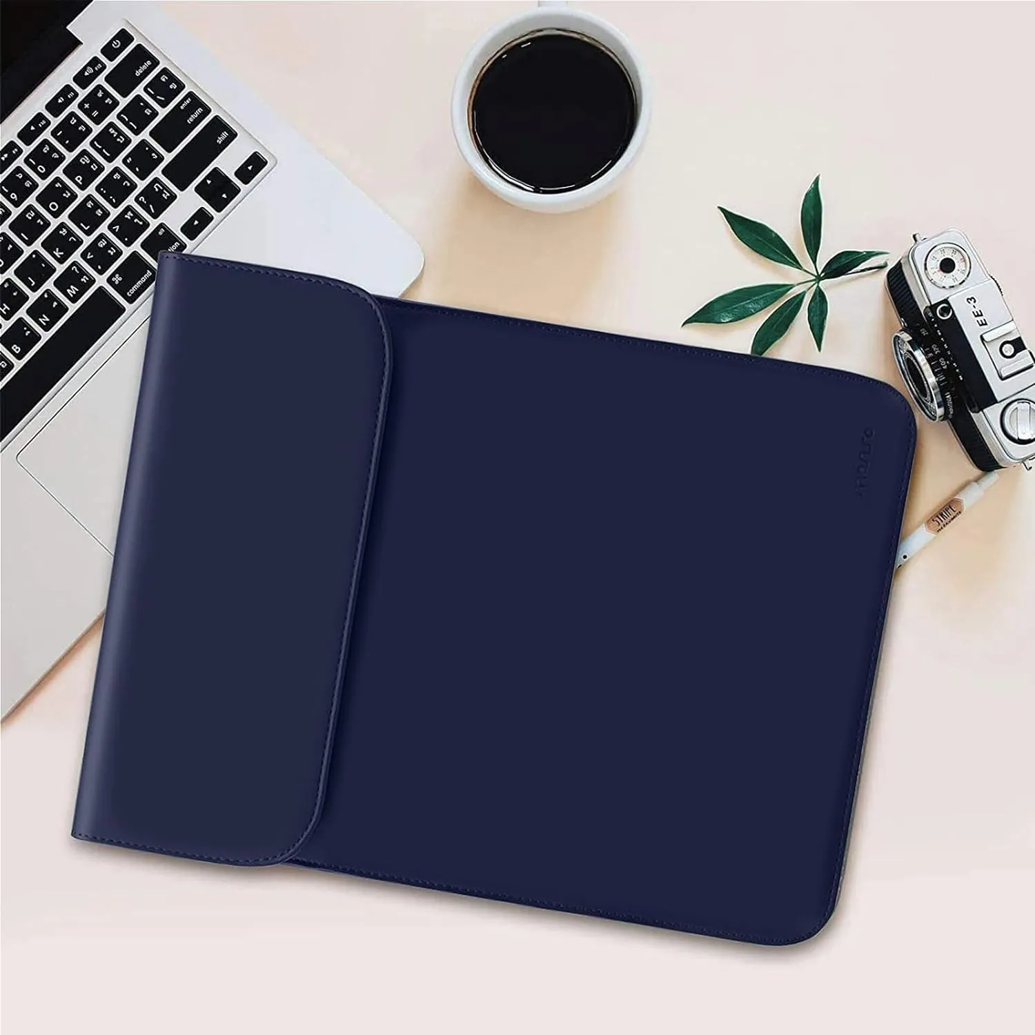 MOSISO Laptop Case 13 inch, 13 inch Laptop Sleeve Compatible with MacBook Air M4 M3 M2 M1 2025-2018 / Pro M2 M1 2025-2016, Faux Suede Leather Case with Small Bag, Navy Blue
