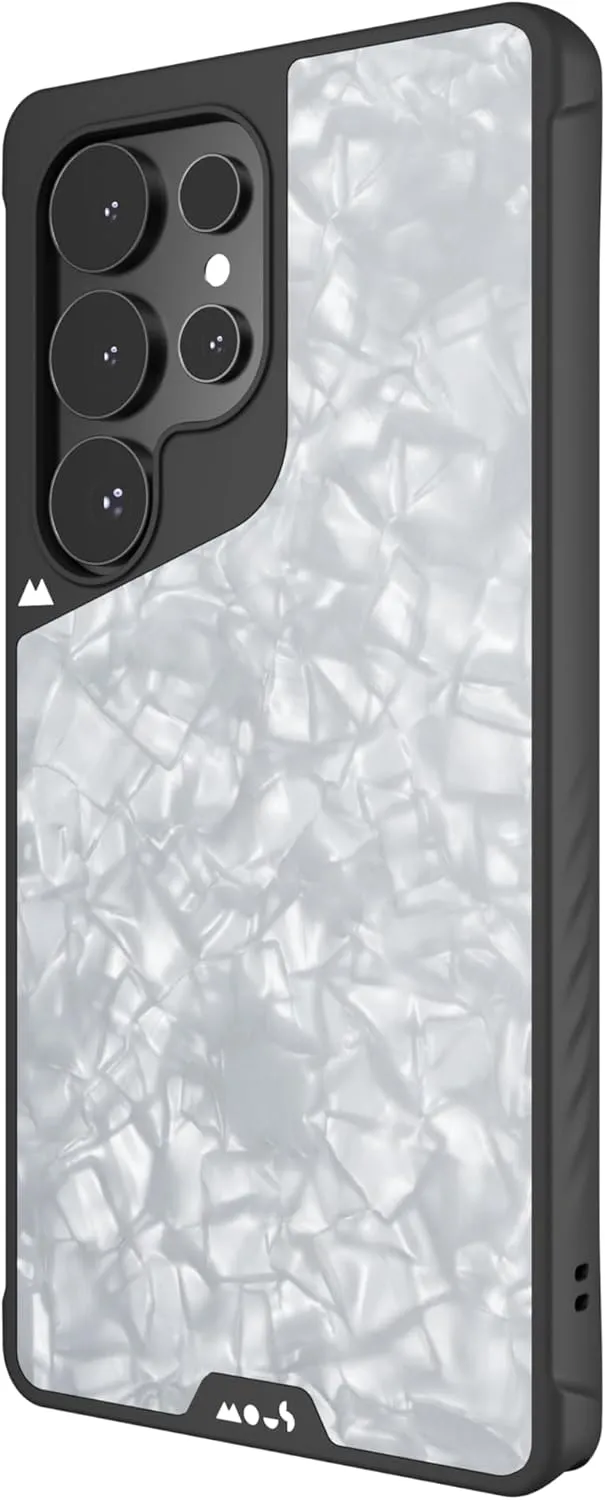 Mous for Samsung Galaxy S25 Ultra Case MagSafe Compatible - Limitless 6.0 - White Acetate - Protective Shockproof Phone Cover