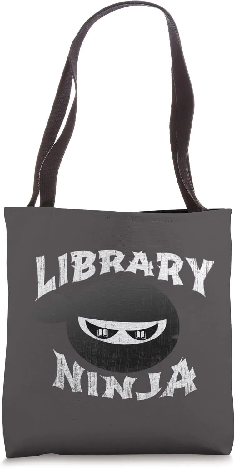 Multitasking School Librarian LIBRARY NINJA Masked Nerd Team Tote Bag