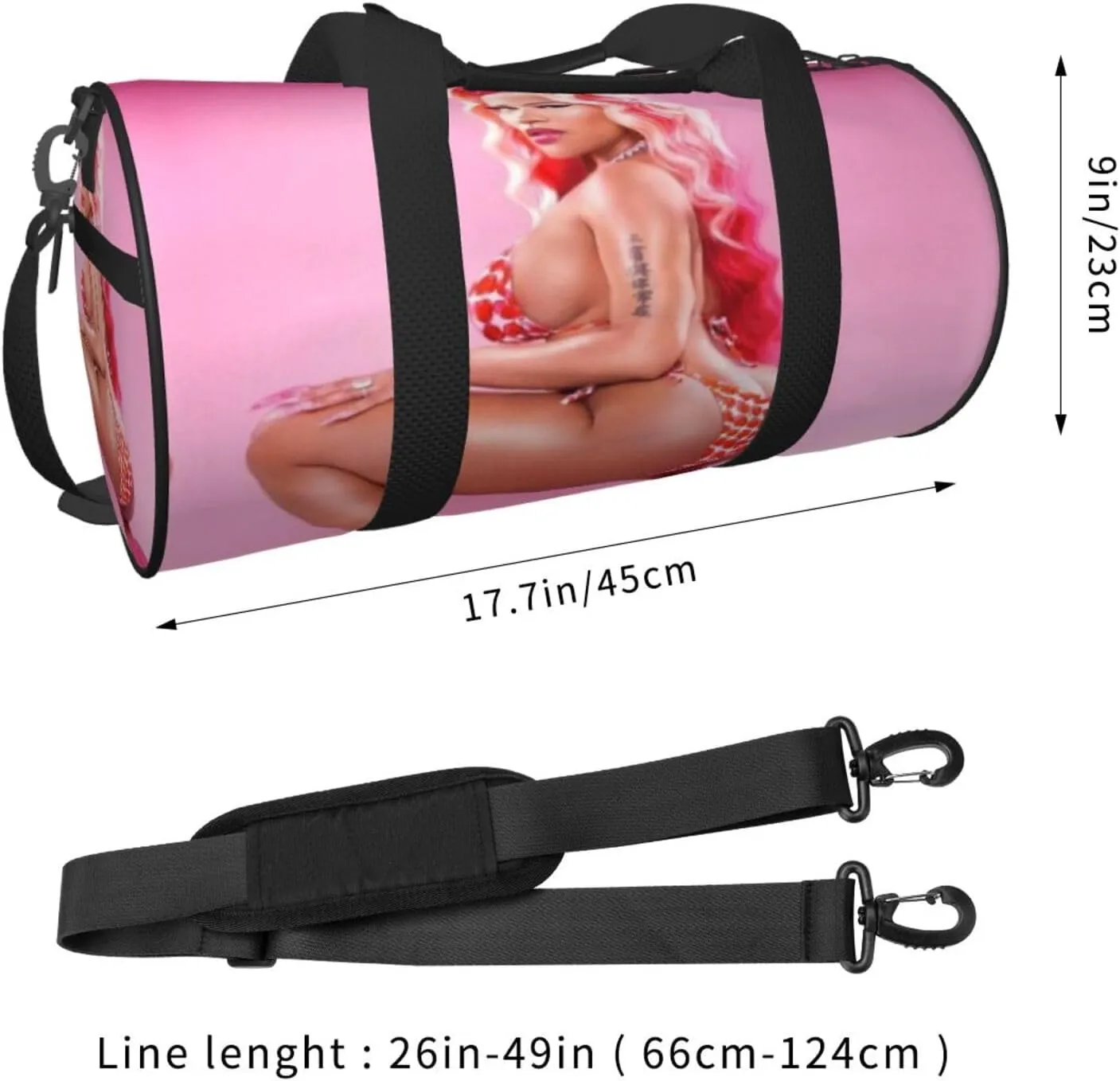 N-icki Minaj Sport Duffel Bag,Travel Duffle Bag Sports Gym Bag,Tote Weekender Bag for Women Men Business Trip