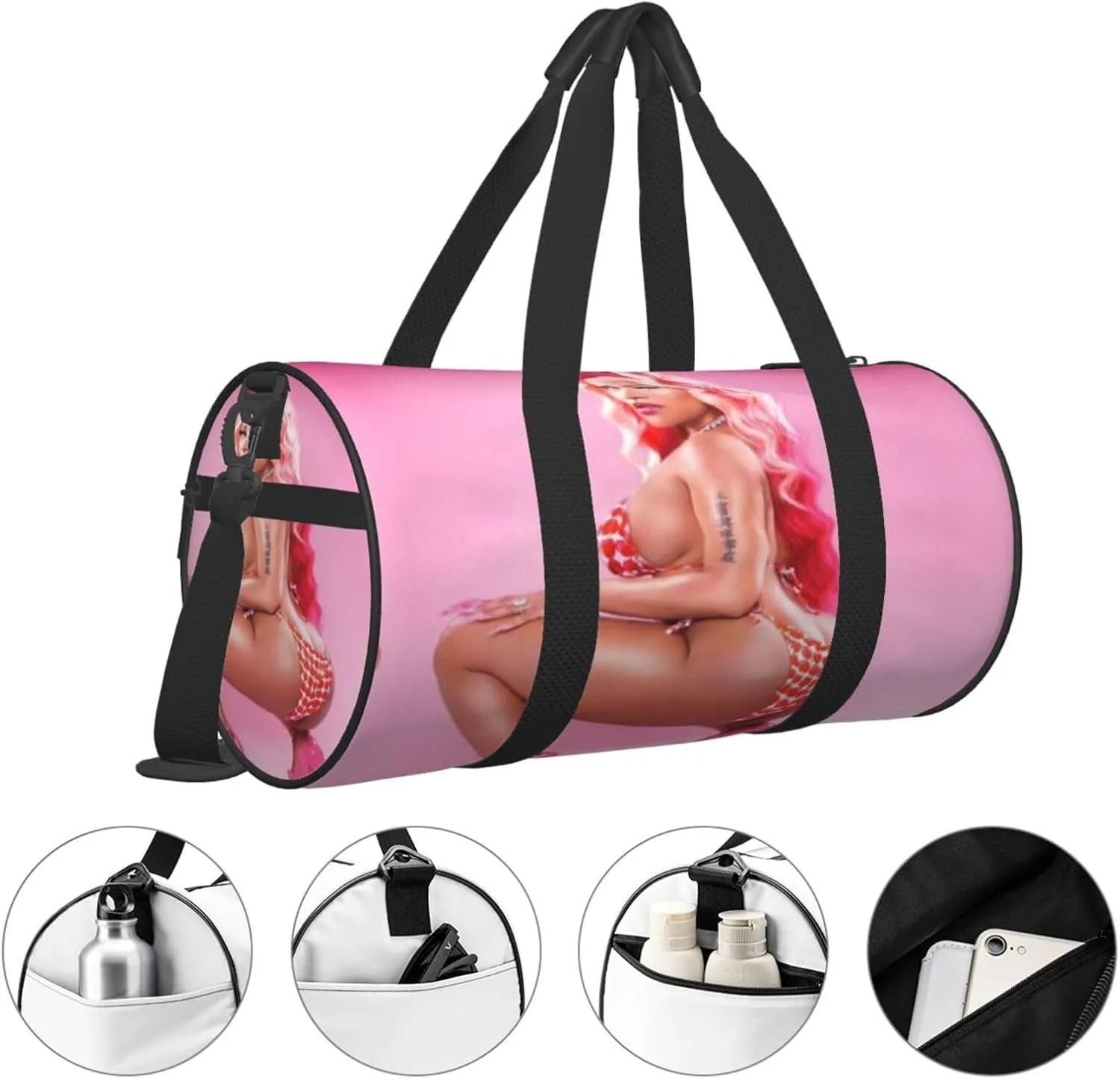 N-icki Minaj Sport Duffel Bag,Travel Duffle Bag Sports Gym Bag,Tote Weekender Bag for Women Men Business Trip
