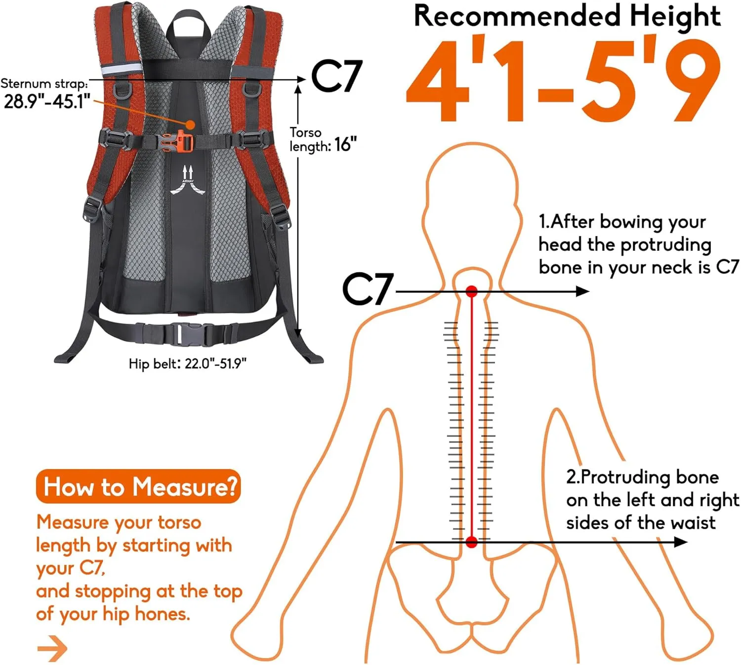 N NEVO RHINO Hiking Backpack 25L/35L Water Resistant Outdoor Day Pack, Lightweight Travel Small Backpack for Men Women