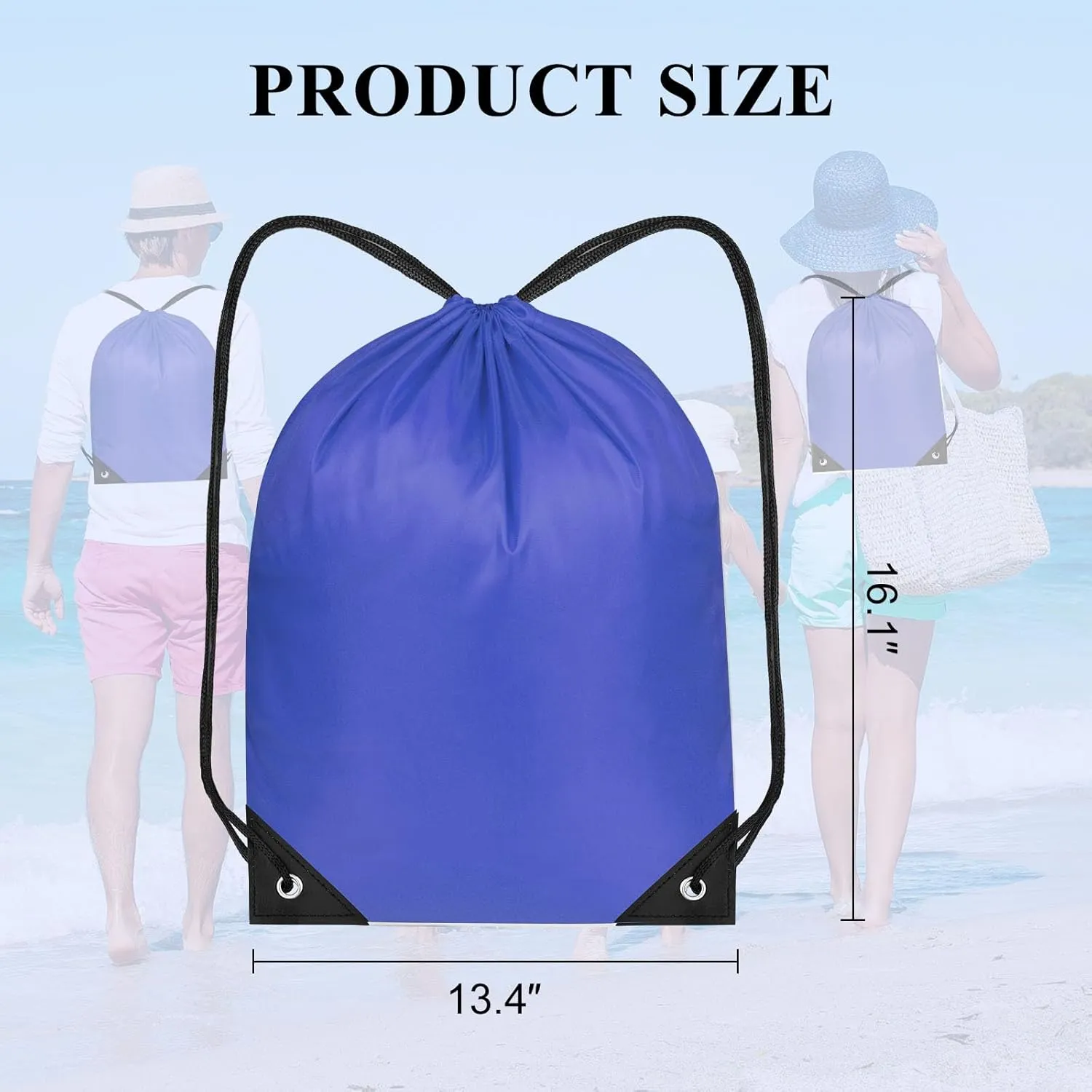 NACHLYNN Royal Blue Drawstring Backpack Bulk 12 Pieces Tote Sackpack DIY Drawstring Bags Sports Bag Nylon Draw String Sport Bag for Boys Girls Women Men Gym Sport Trip