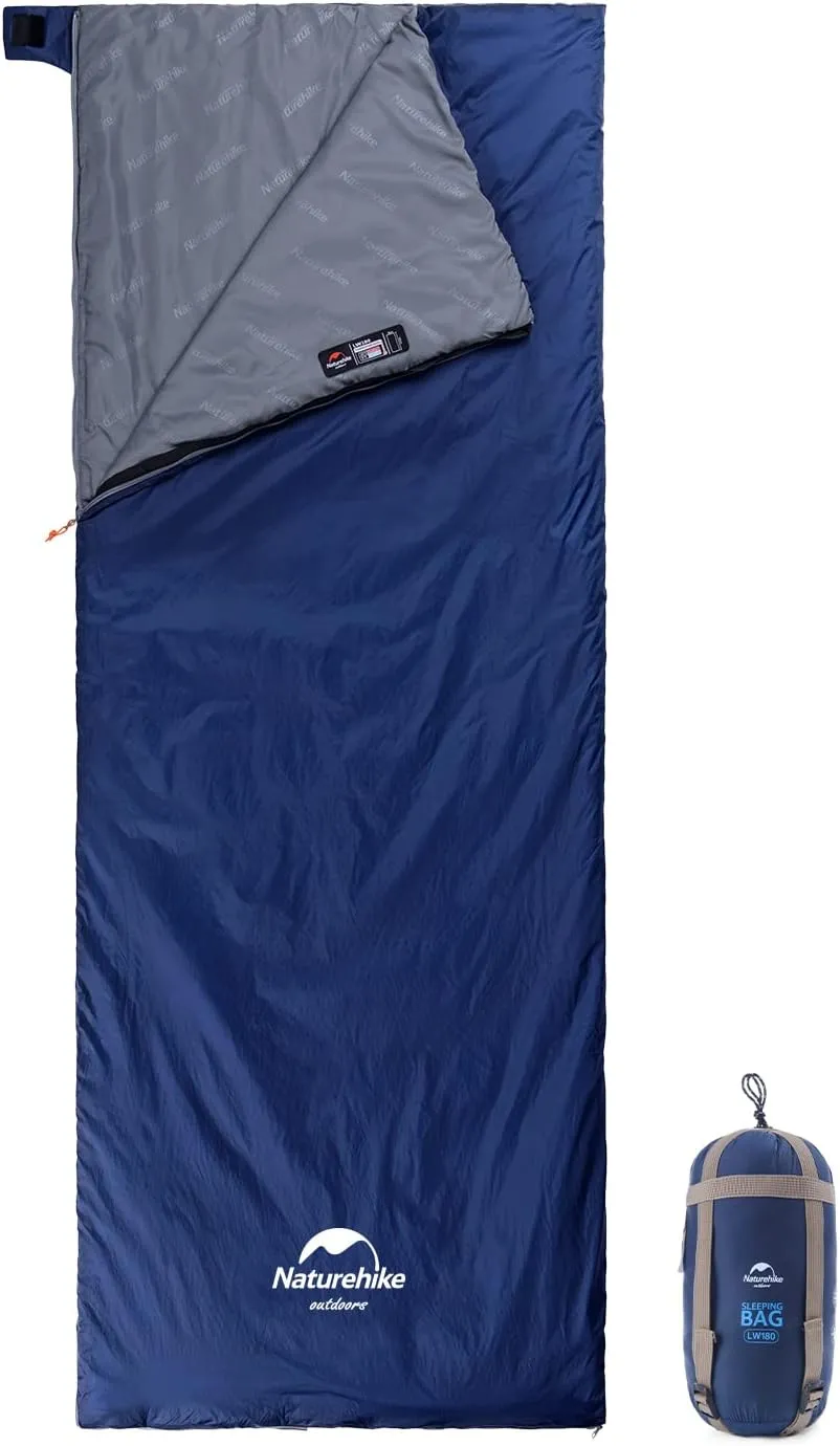 Naturehike Ultralight Sleeping Bag - Envelope Lightweight Portable, Waterproof, Comfort with Compression Sack - Great for 3 Season Traveling, Camping, Hiking