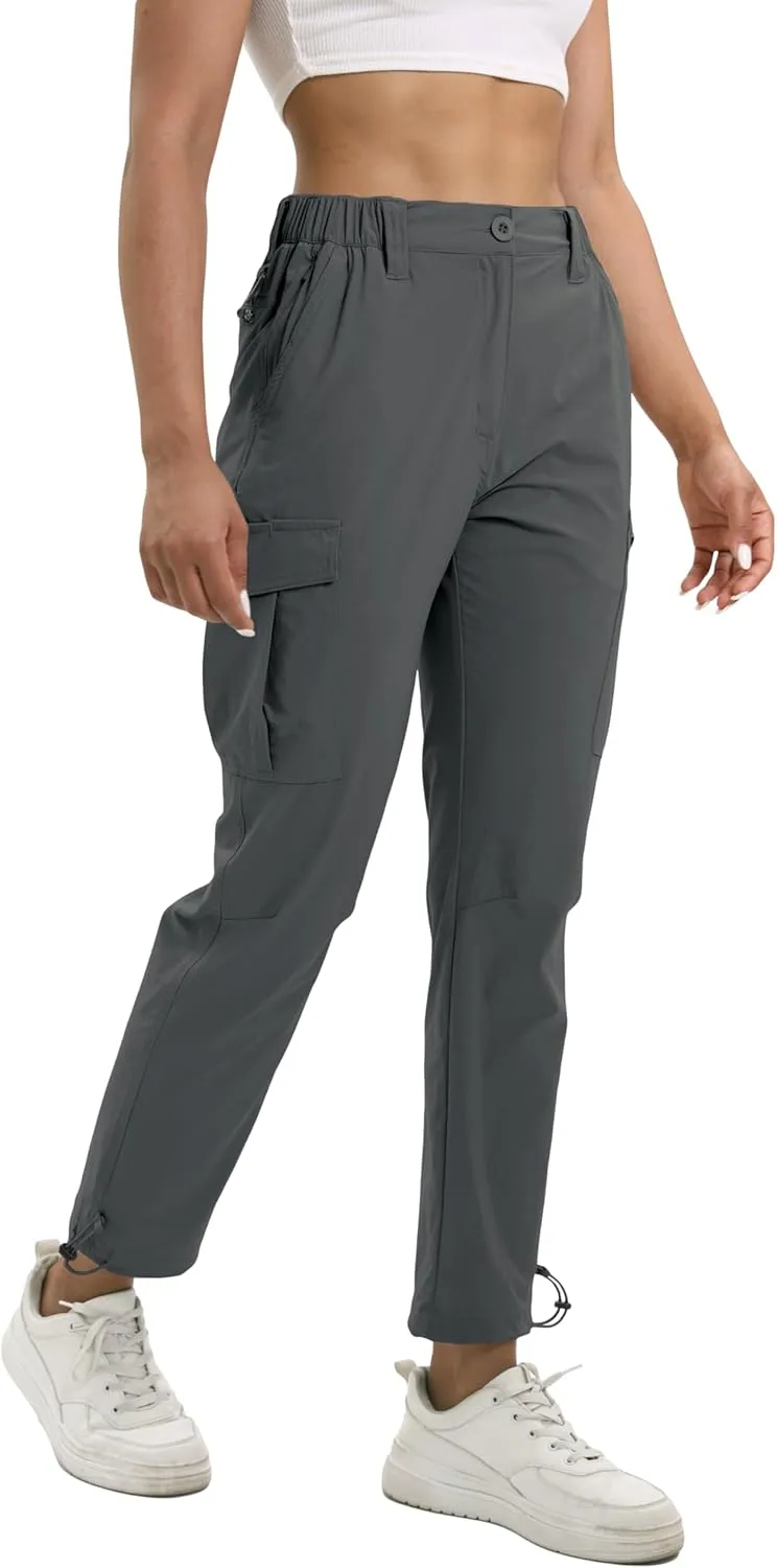NATUVENIX Womens Hiking Pants Quick Dry Travel Pants Women Stretch Cargo Pants for Women Water Resistant Golf Pants Outdoor