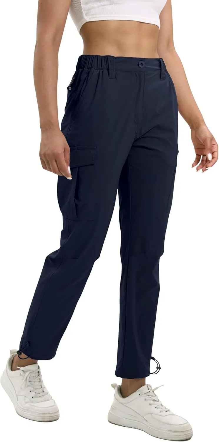 NATUVENIX Womens Hiking Pants Quick Dry Travel Pants Women Stretch Cargo Pants for Women Water Resistant Golf Pants Outdoor