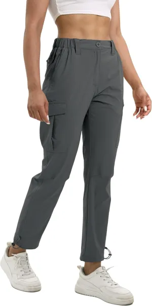 NATUVENIX Womens Hiking Pants Quick Dry Travel Pants Women Stretch Cargo Pants for Women Water Resistant Golf Pants Outdoor