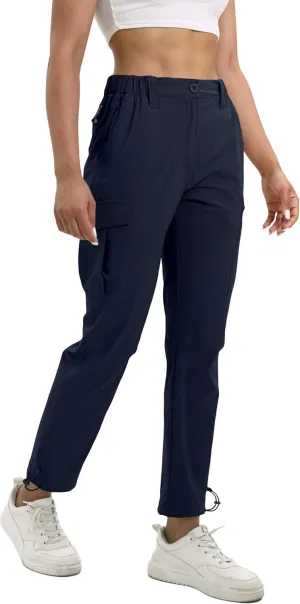 NATUVENIX Womens Hiking Pants Quick Dry Travel Pants Women Stretch Cargo Pants for Women Water Resistant Golf Pants Outdoor
