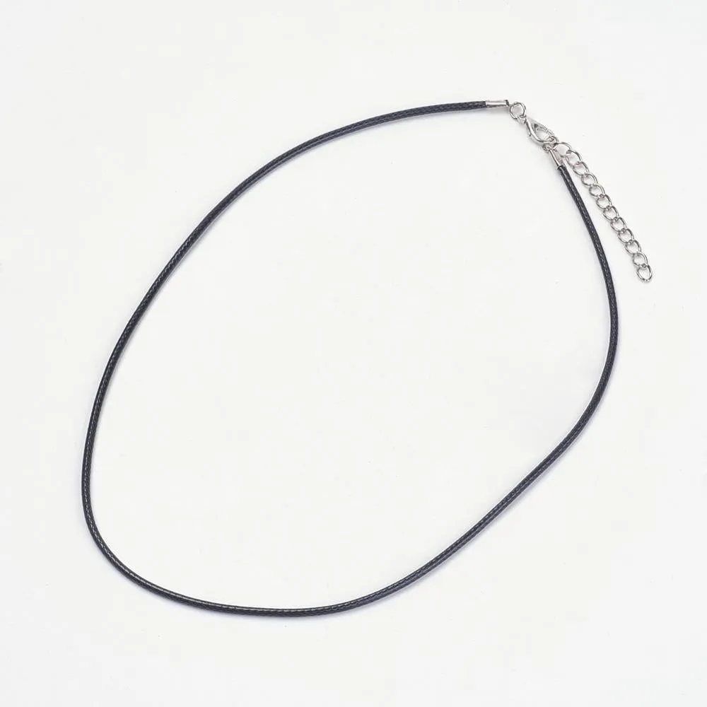 Necklace Leather Imitation Cord 17" Black 1/pk