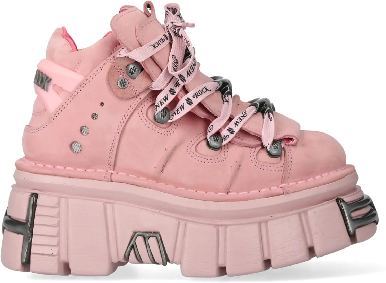 New Rock M-106-C153 Pink Tower Platform Gothic Punk Ankle Boots