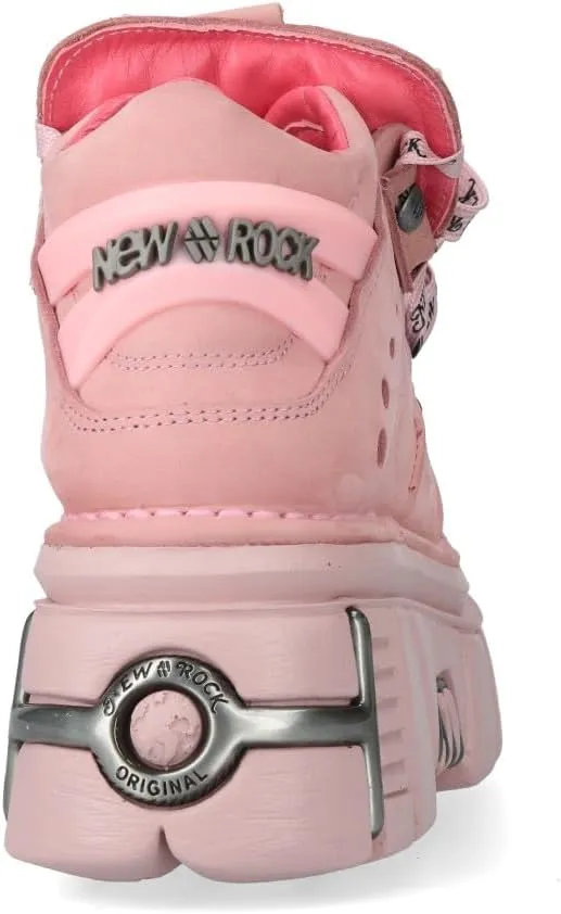 New Rock M-106-C153 Pink Tower Platform Gothic Punk Ankle Boots