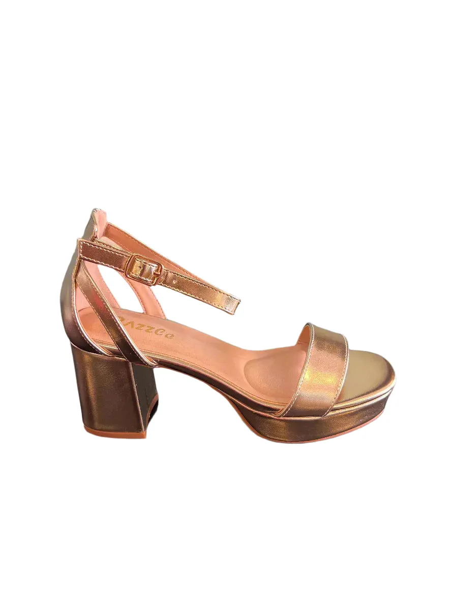 NEWDAY-03 Gold Metallic Platform Heel