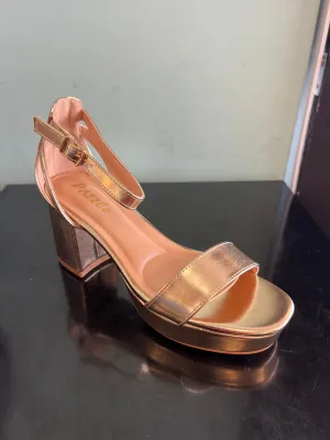 NEWDAY-03 Gold Metallic Platform Heel