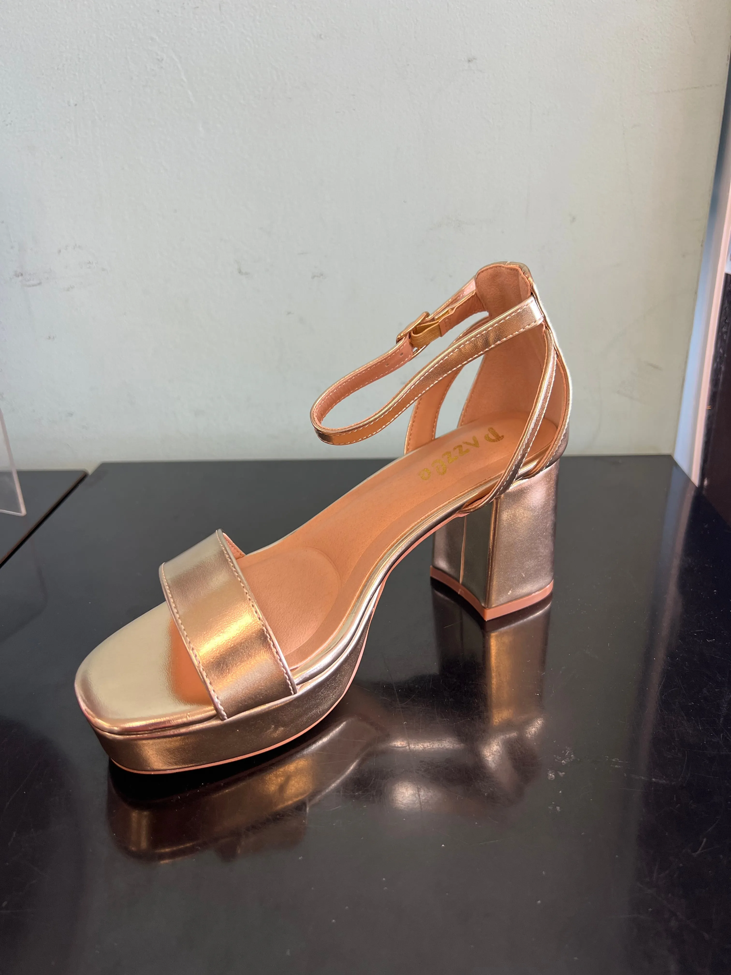 NEWDAY-03 Gold Metallic Platform Heel
