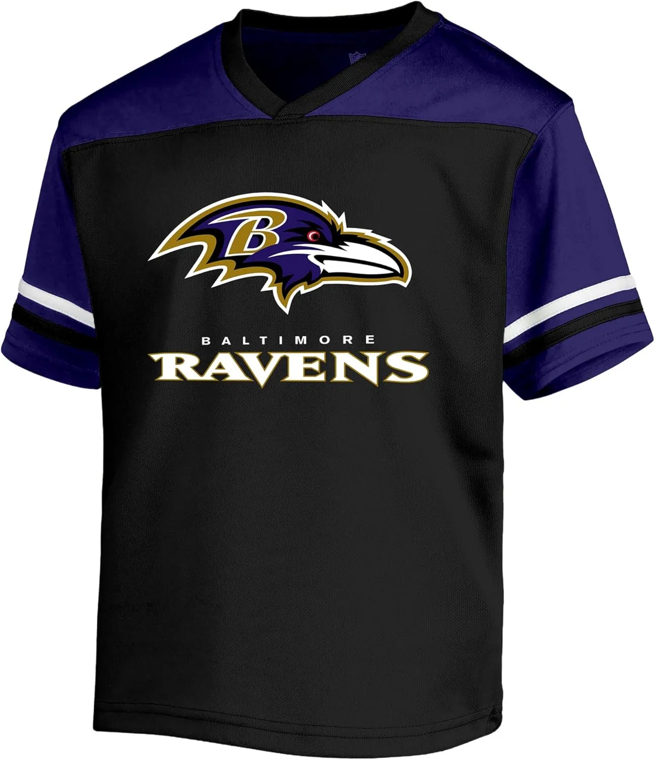 NFL Toddler 2-4 Officially Licensed Team Color V-Neck Wordmark Performance Primary Logo Jersey T-Shirt