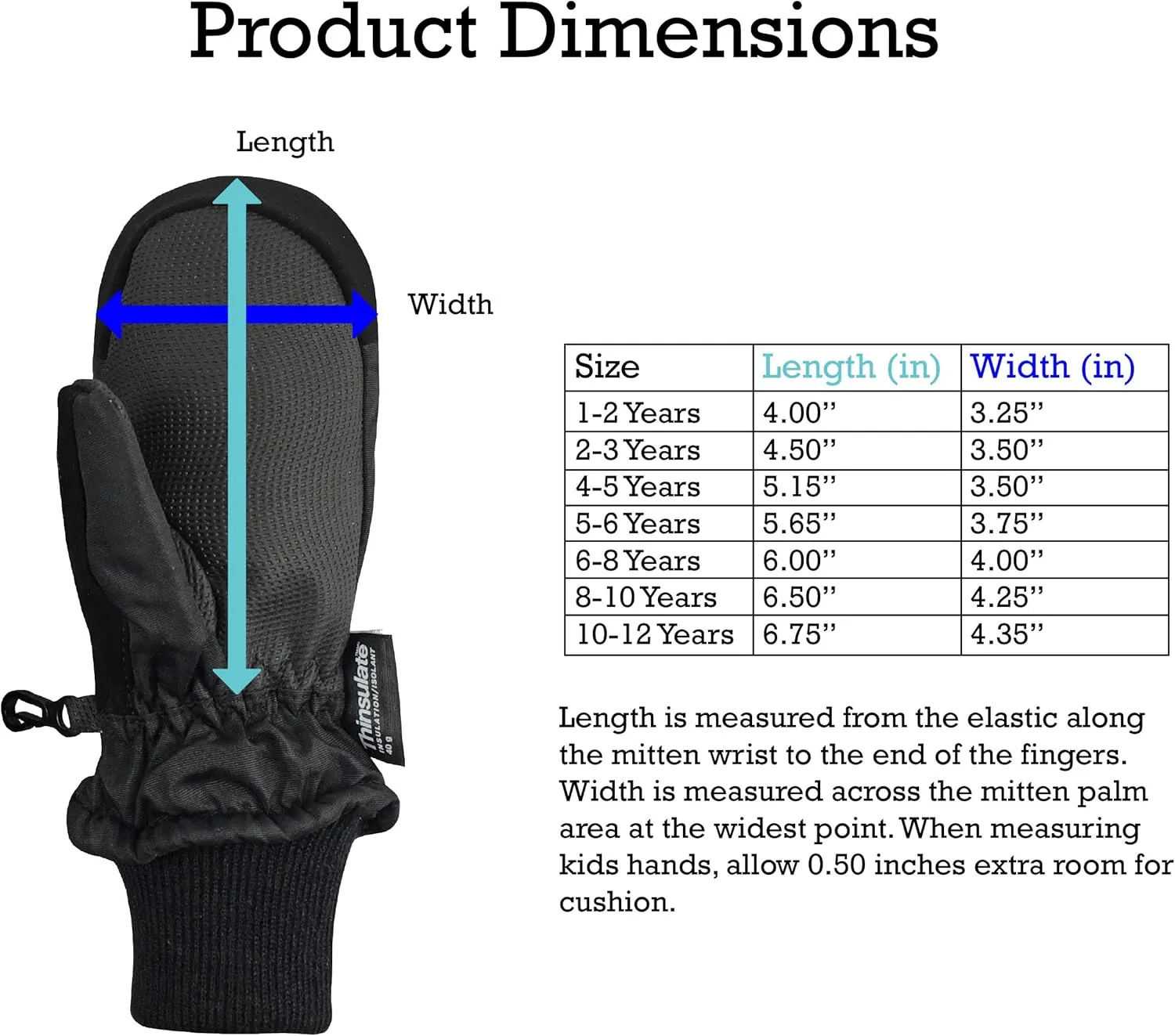 N'Ice Caps Kids Waterproof Snow Mittens Cold Weather Thinsulate Insulated