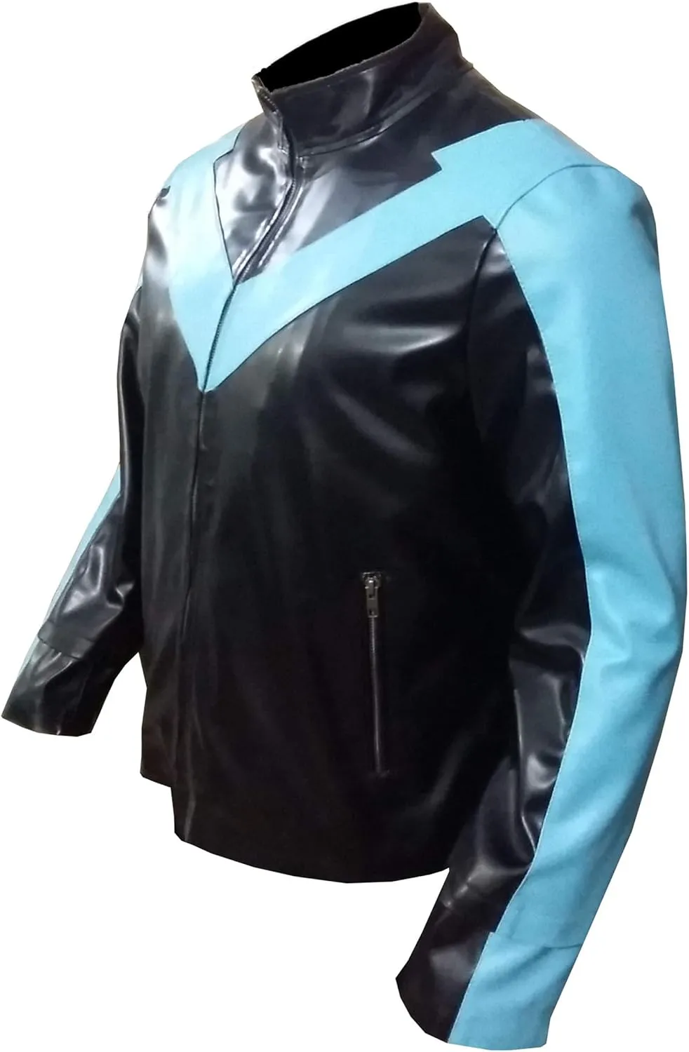 Night W Robin Jacket Dick Grayson Brenton Black Aviator Faux Leather Jacket Mens