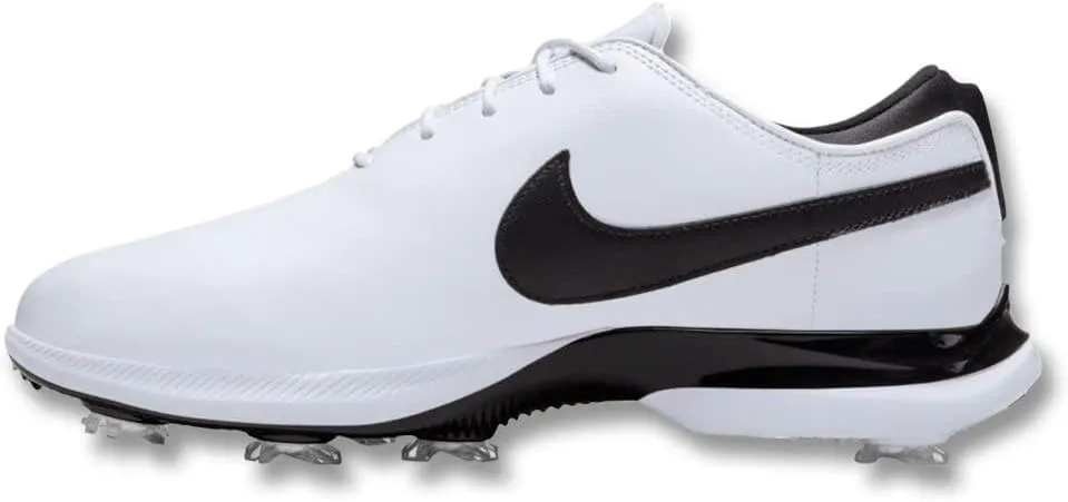 Nike Air Zoom Victory Tour 2 Spiked Golf Shoes, 9, White/Black/Metallic Platinum