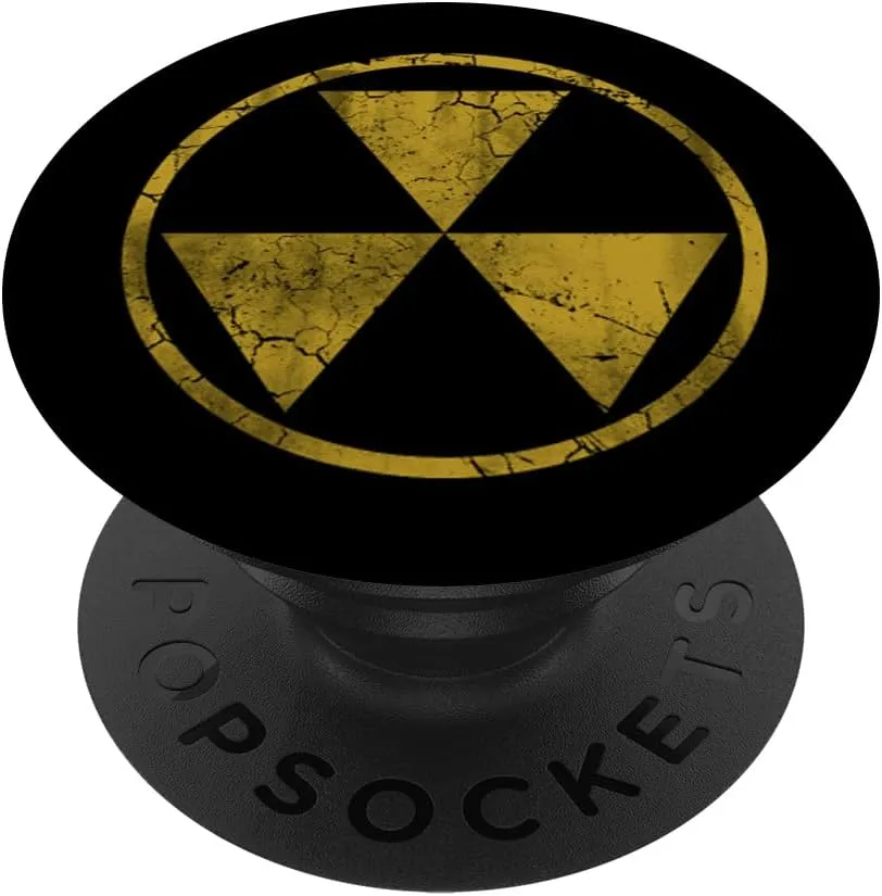 Novelty Graphic Design Fallout Nuclear Symbol Retro Fade Distressed PopSockets Adhesive PopGrip for iPhone 11