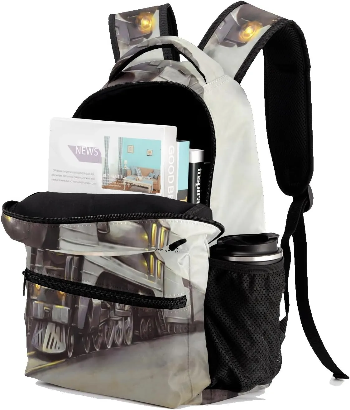 Old Steam Train Personalized Kids School Backpack for Boys Girls Custom Primary Daypack Bags Travel Bookbag