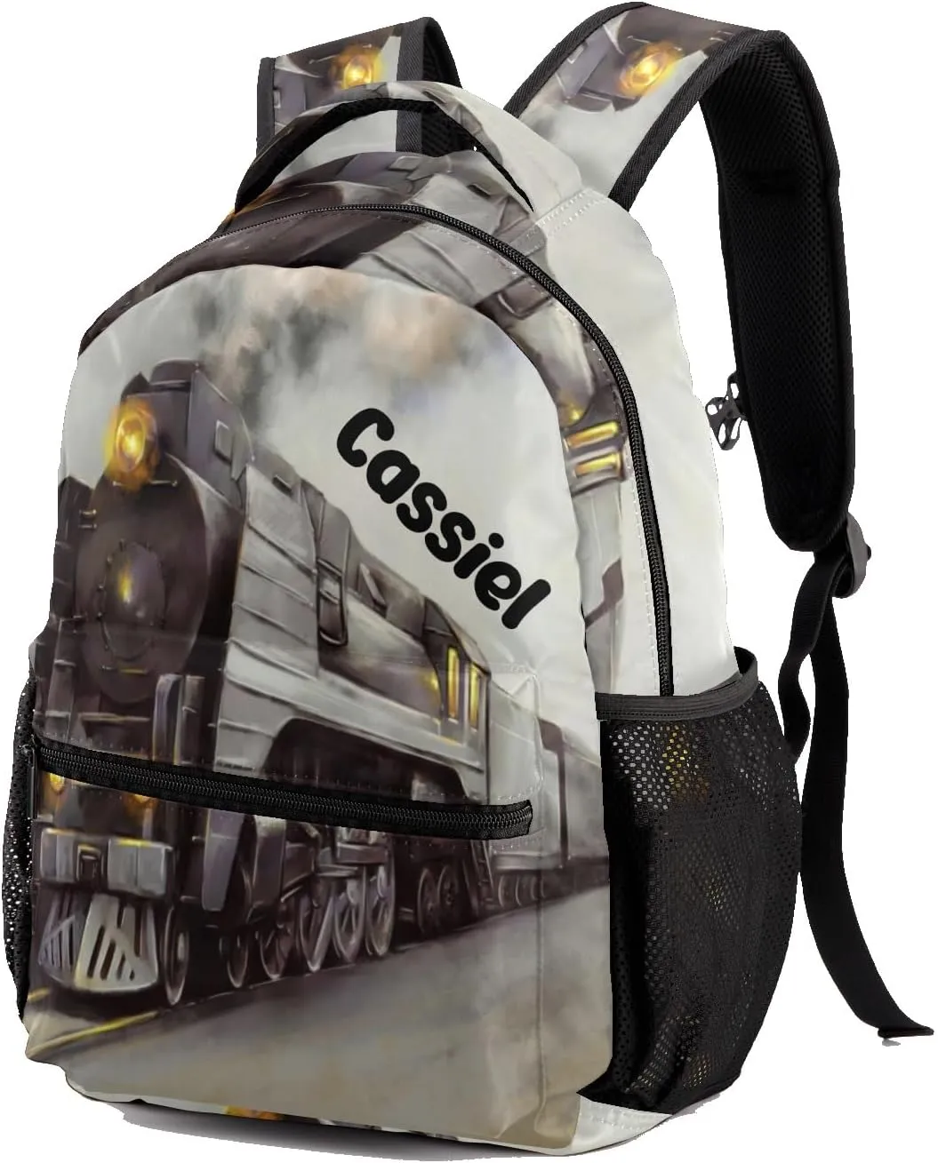 Old Steam Train Personalized Kids School Backpack for Boys Girls Custom Primary Daypack Bags Travel Bookbag