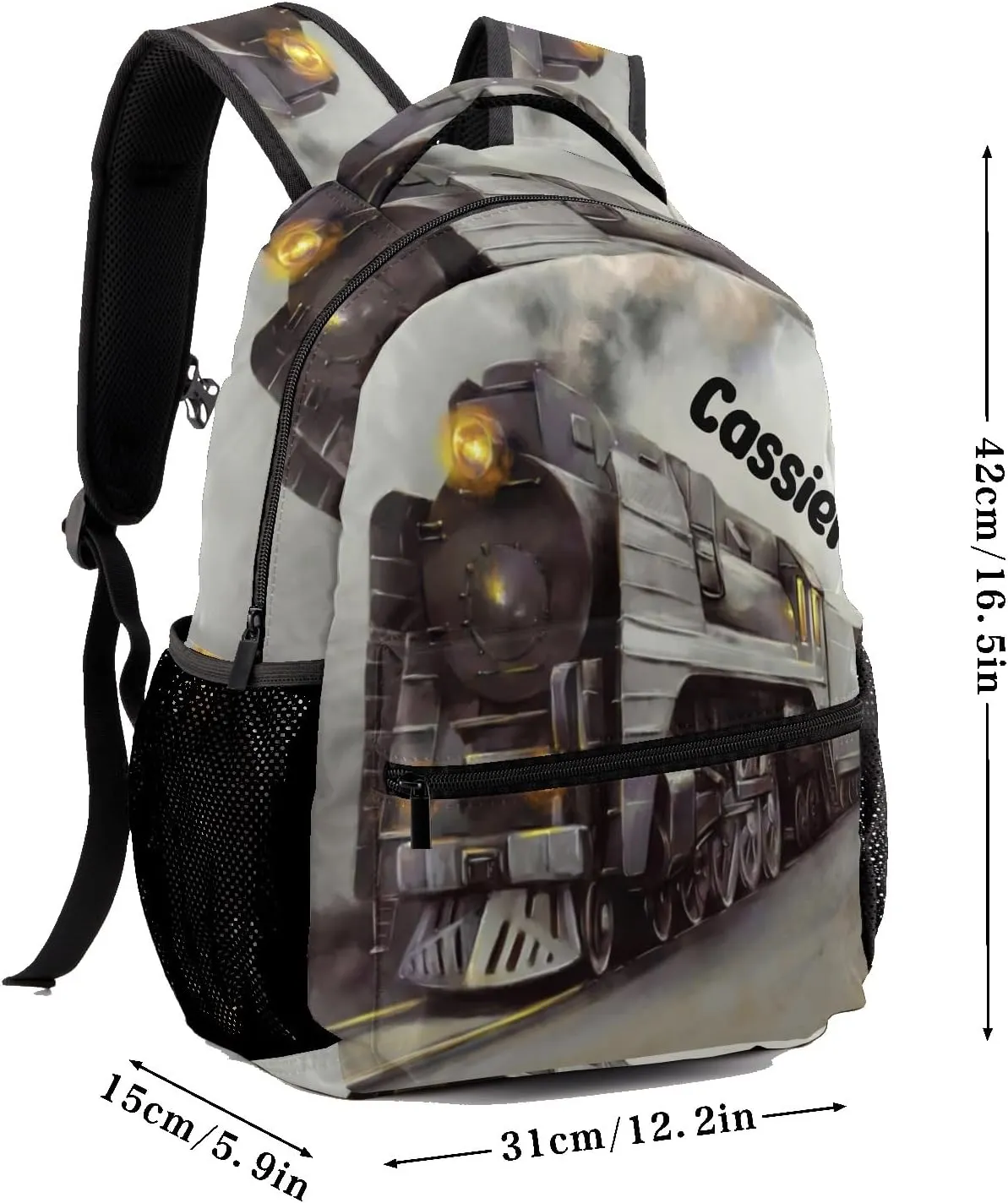 Old Steam Train Personalized Kids School Backpack for Boys Girls Custom Primary Daypack Bags Travel Bookbag